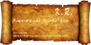 Kapronczai Rozália névjegykártya