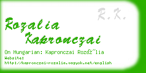 rozalia kapronczai business card